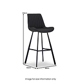 Bolton Faux Leather Barstool Charcoal from Roseland Furniture