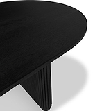 Milo Mango 200cm Black Fluted Dining Table by Roseland Furniture
