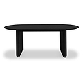 Milo Mango 200cm Black Fluted Dining Table by Roseland Furniture