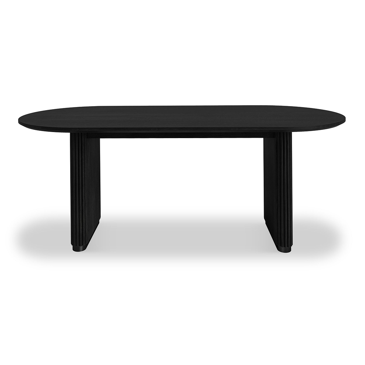 Milo Mango 200cm Black Fluted Dining Table by Roseland Furniture