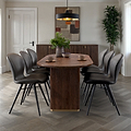Milo Mango 200cm Walnut Fluted Dining Table by Roseland Furniture