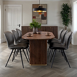 Milo Mango 200cm Walnut Fluted Dining Table by Roseland Furniture