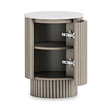 Amelie Fluted Side Table with Door from Roseland Furniture