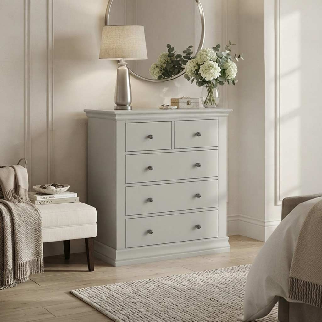 Porter Grey 2 Over 3 Chest of Drawers from Roseland Furniture