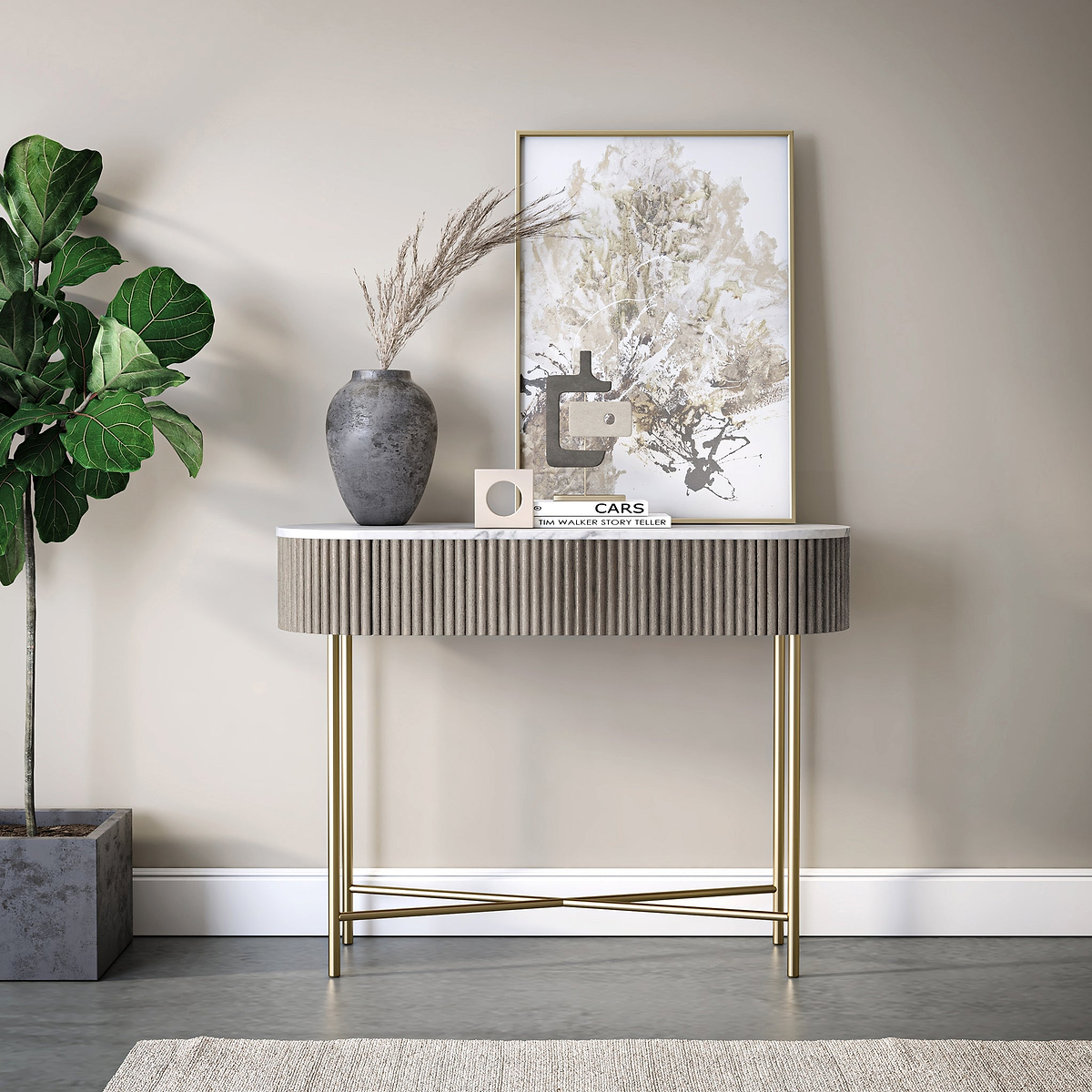 Amelie Fluted Console Table from Roseland Furniture