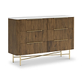 Milo Mango & Marble Walnut 6 Drawer Chest from Roseland Furniture
