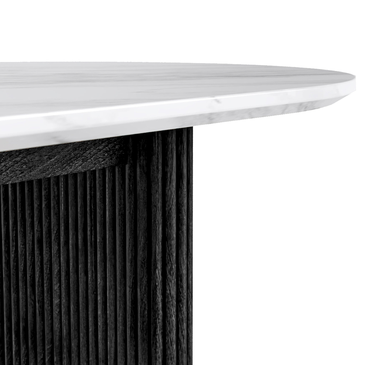 Milo Mango & Marble Oval Dining Table Black from Roseland Furniture