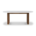 Milo Mango & Marble Oval Dining Table Brown from Roseland Furniture