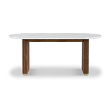 Milo Mango & Marble Oval Dining Table Brown from Roseland Furniture