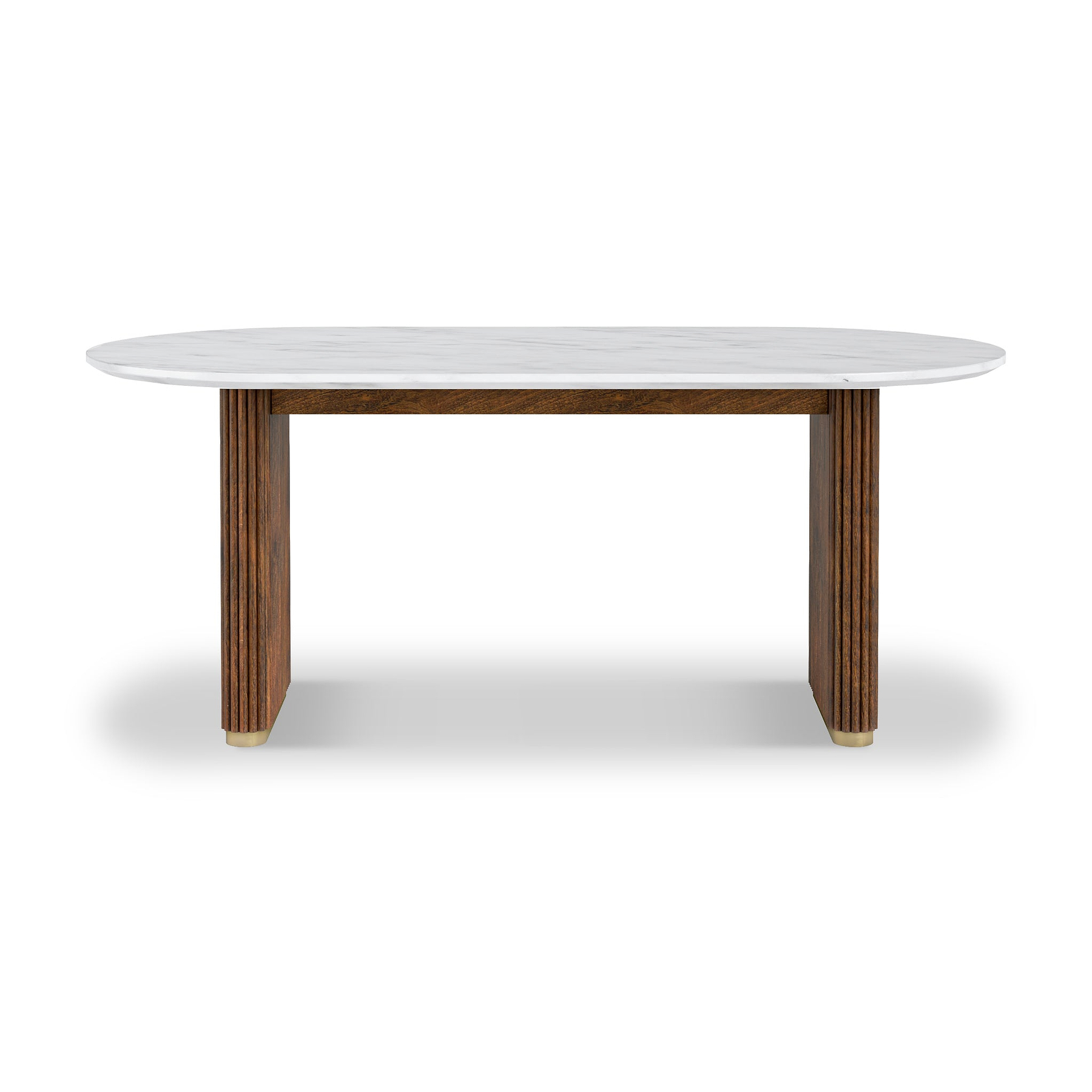 Milo Mango & Marble Oval Dining Table Brown from Roseland Furniture