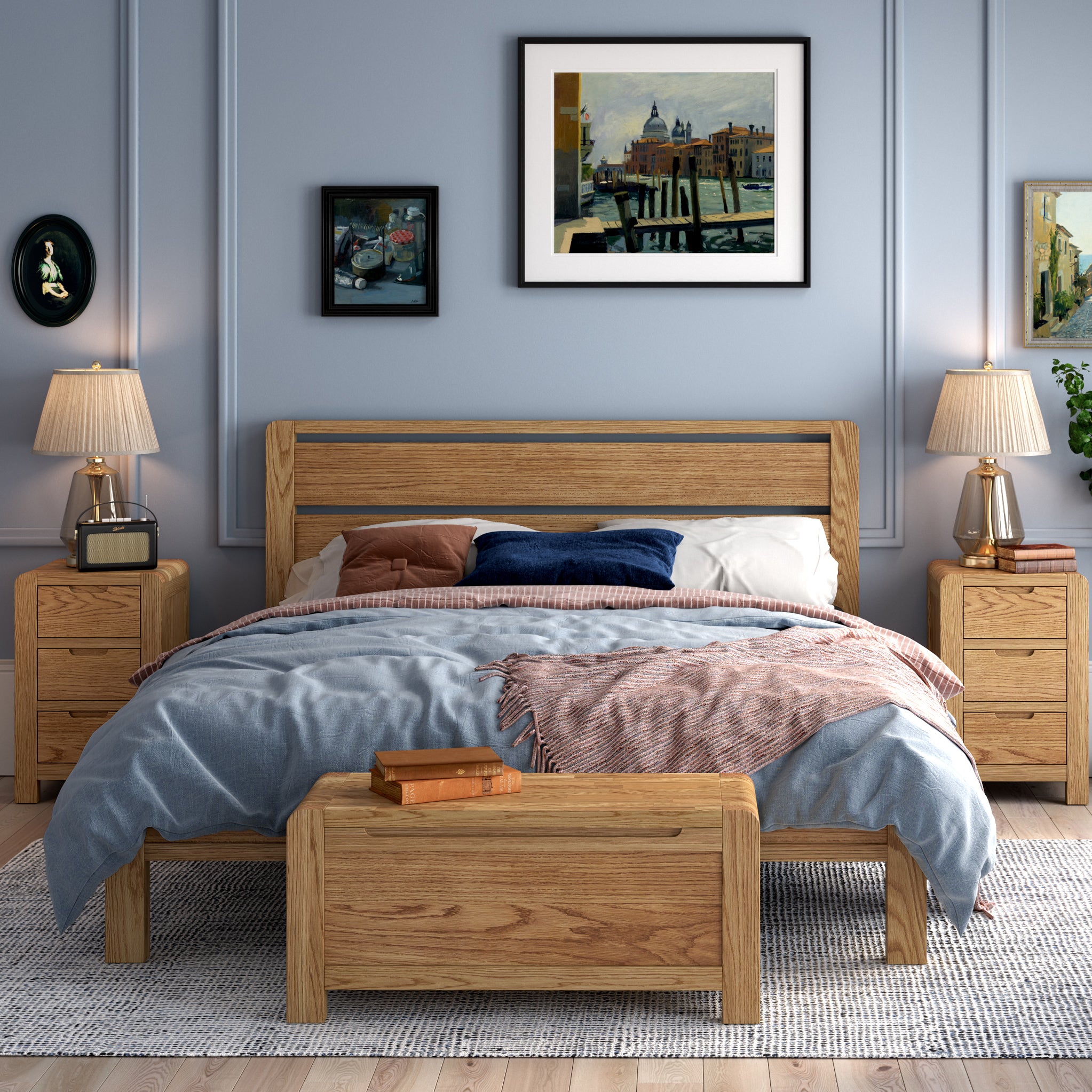 Harvey Chunky Oak Bed Frame | Double, King, Super King | Roseland