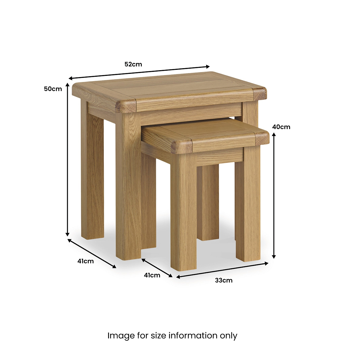 Portland Oak Nest of 2 Tables from Roseland Furniture