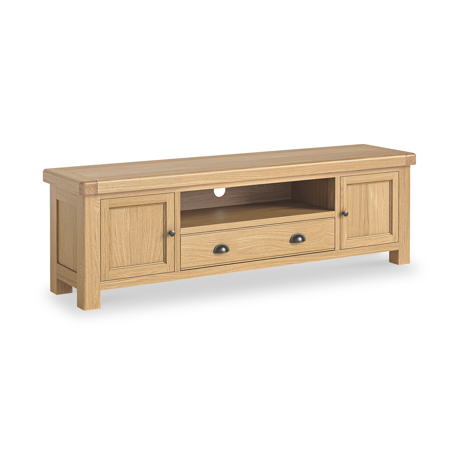 Portland Oak Extra Wide Tv Unit from Roseland Furniture