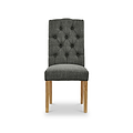 Portland Button Back Dining Chair Charcoal from Roseland Furniture