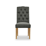 Portland Button Back Dining Chair Charcoal from Roseland Furniture