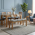 Harvey Oak Set Of 3 Victoria Linen Grey Dining Bench Cushions from Roseland Furniture