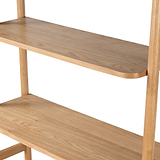 Shorwell Oak Large Bookcase with 2 Door Slatted Cupboard