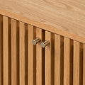Shorwell Oak Large Bookcase with 2 Door Slatted Cupboard