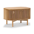 Shorwell Oak Slatted Corner TV Unit from Roseland Furniture