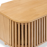 Shorwell Oak Slatted Corner TV Unit