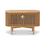 Shorwell Oak Slatted Corner TV Stand