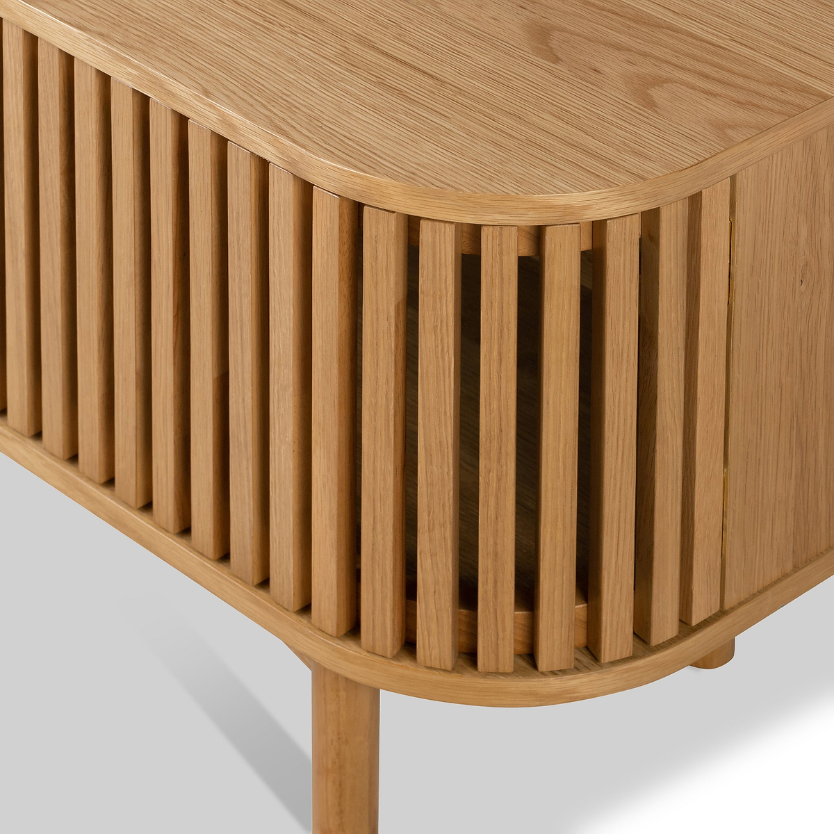 Shorwell Oak 180cm Slatted TV Unit