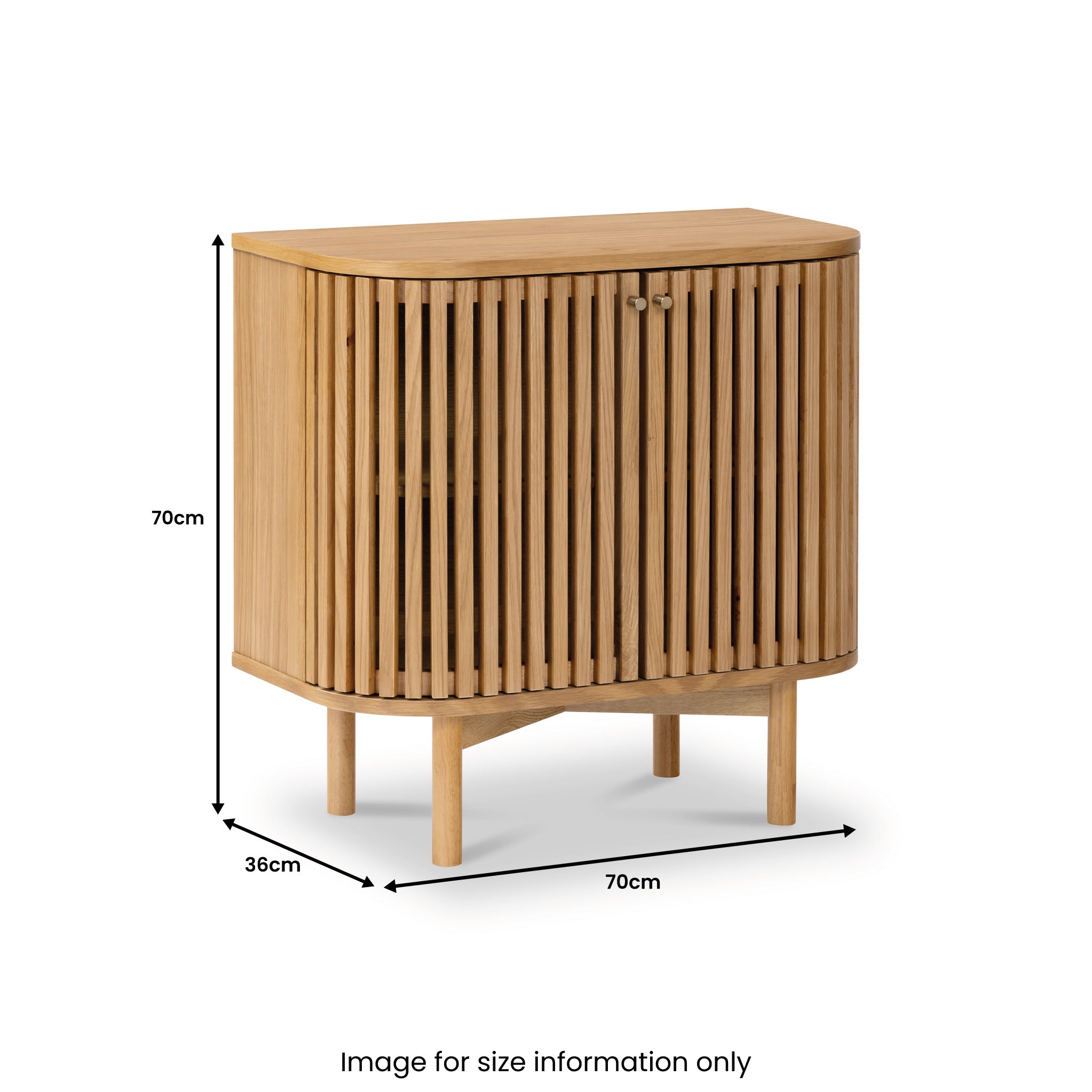 Shorwell Oak Contemporary 2 Door Slatted Storage Cupboard | Roseland
