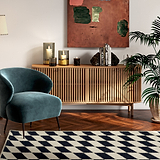 Shorwell Oak Slatted Large Sideboard Cabinet from Roseland Furniture