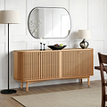 Shorwell Oak Slatted Large Sideboard Cabinet from Roseland Furniture