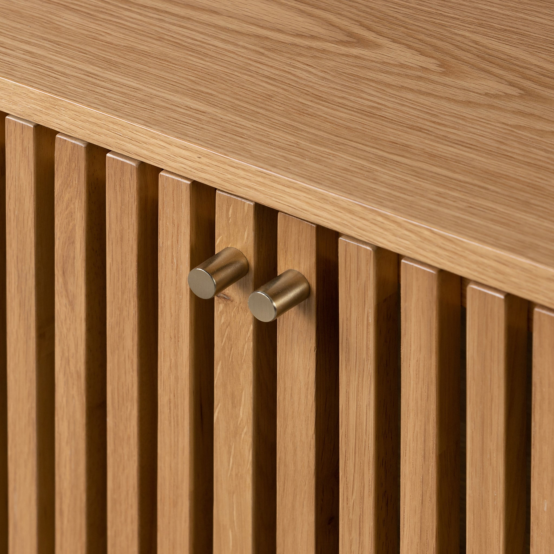 Shorwell Oak Slatted Large Sideboard Cabinet