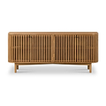 Shorwell Oak Slatted Large 4 Door Sideboard Cabinet