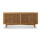 Shorwell Oak Slatted Large 4 Door Sideboard Cabinet