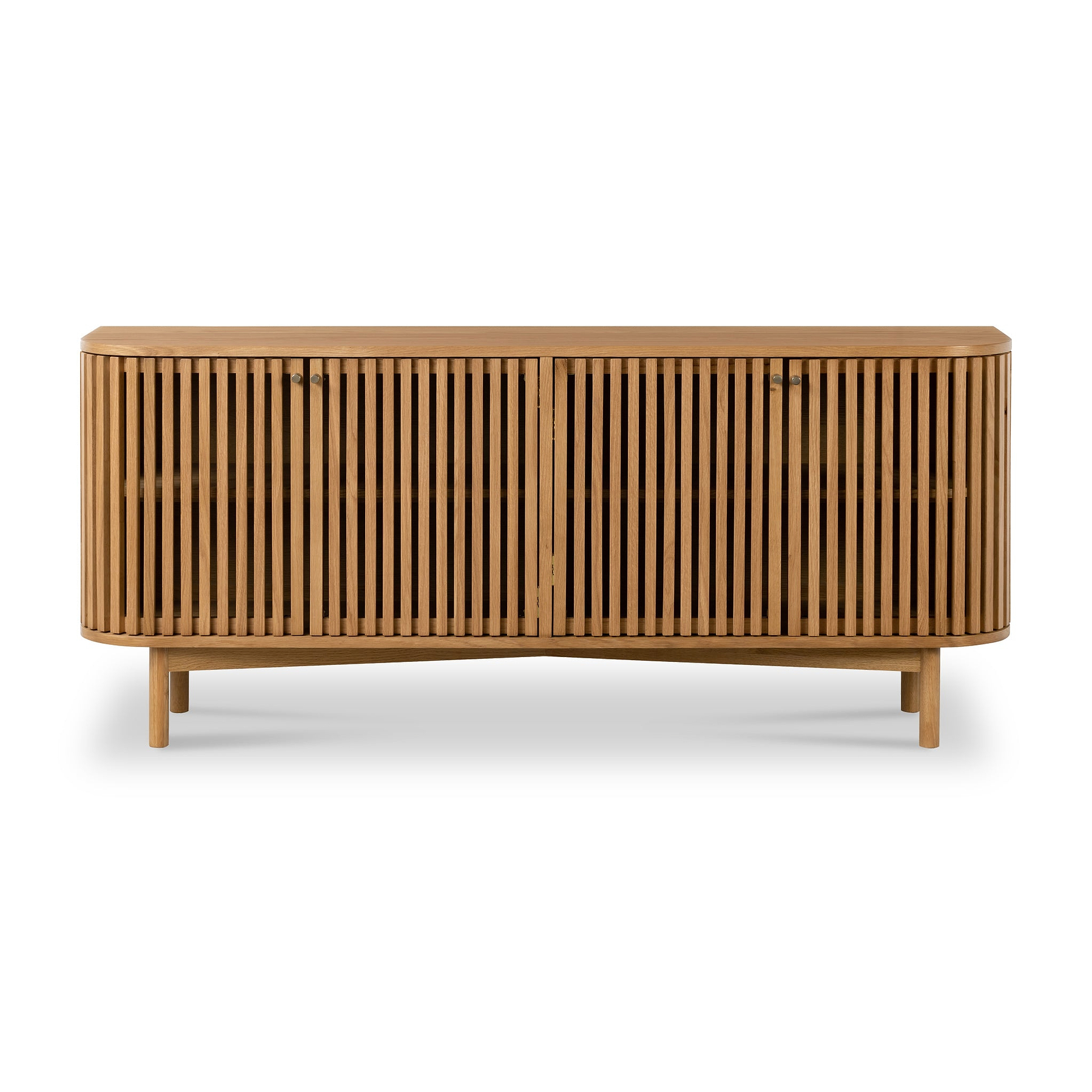 Shorwell Oak Slatted Large 4 Door Sideboard Cabinet