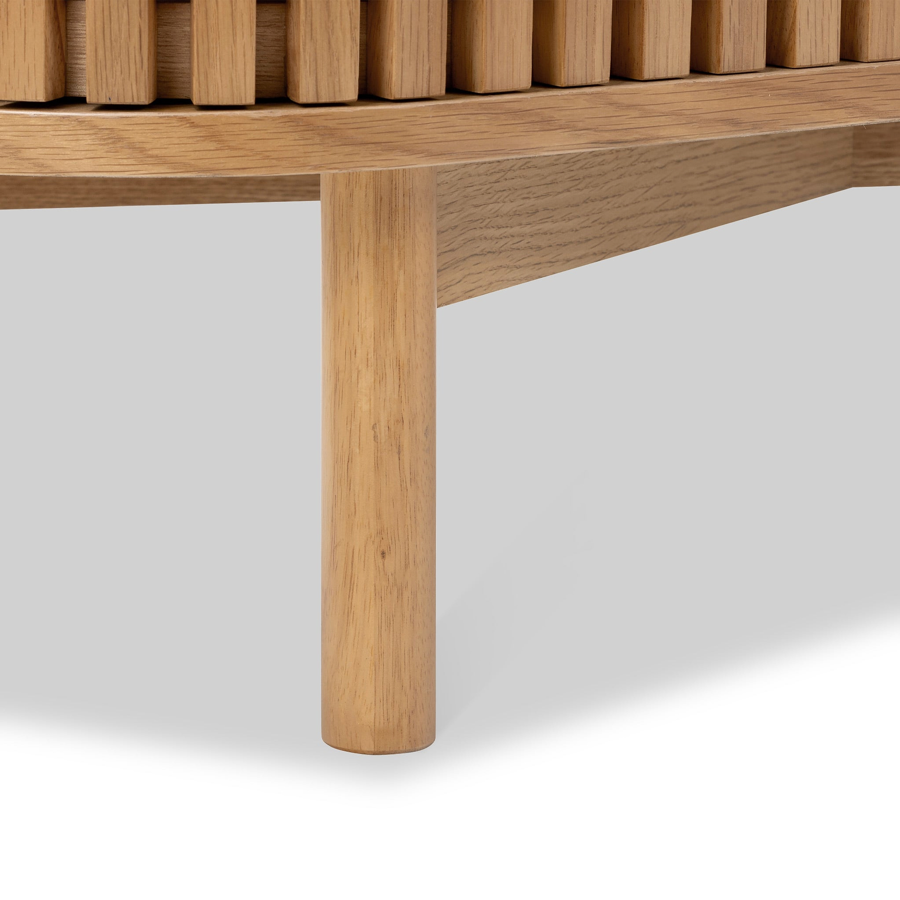 Shorwell Oak Slatted Small 2 Door Sideboard Cabinet