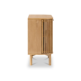 Shorwell Oak Slatted Small 2 Door Sideboard Cabinet