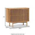 Shorwell Oak Slatted Small 2 Door Sideboard Cabinet dimensions
