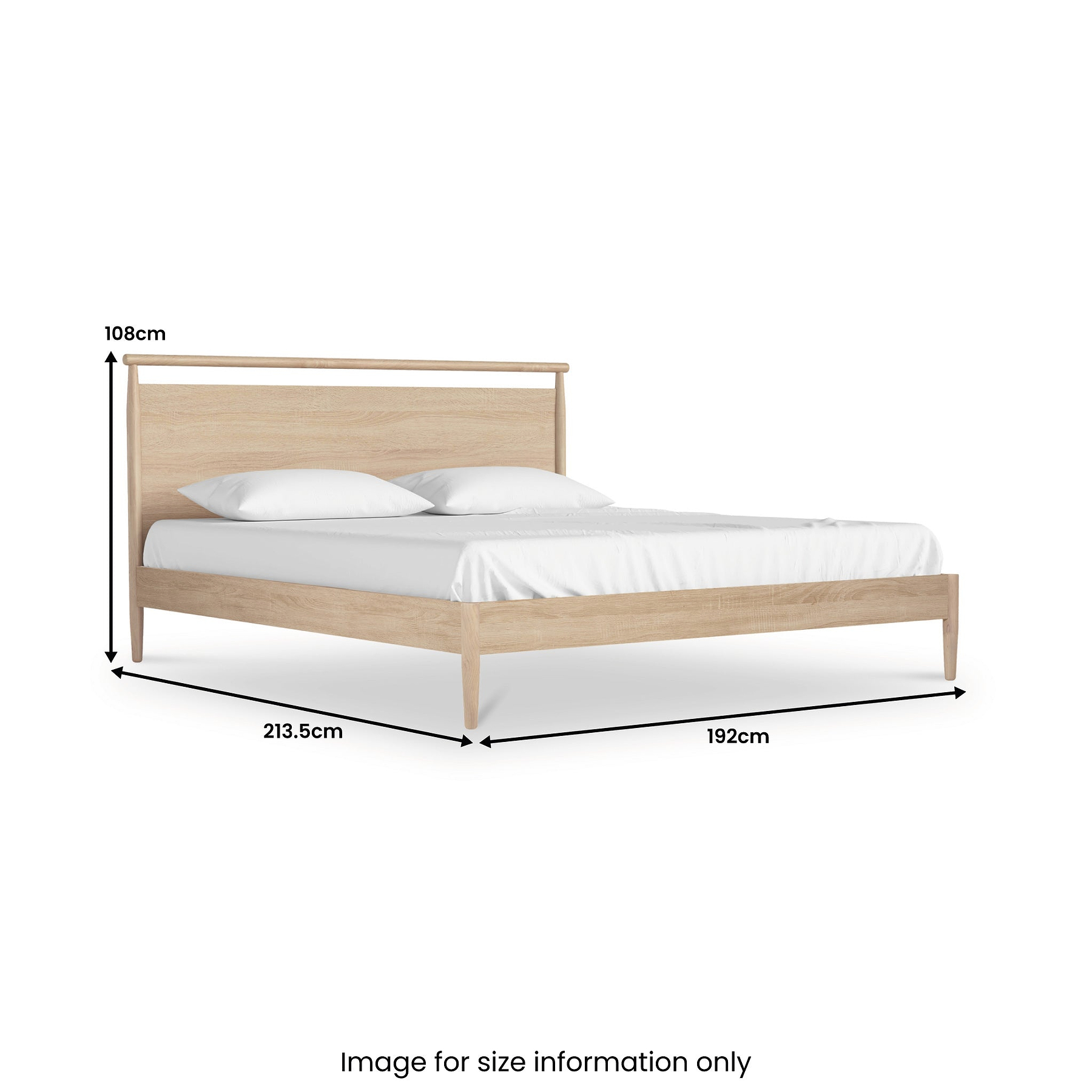 Jakob Oak 6ft Super King Frame Bed dimensions