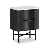 Milo Mango & Marble Black 2 Drawer Narrow Bedside from Roseland Furniture