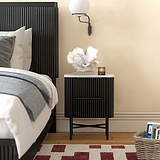 Milo Mango & Marble Black 2 Drawer Narrow Bedside for bedroom