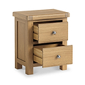 Portland Oak 2 Drawer Bedside from Roseland Furniture