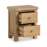 Portland Oak 2 Drawer Bedside from Roseland Furniture