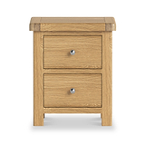 Portland Oak 2 Drawer Bedside from Roseland Furniture