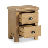 Portland Oak 2 Drawer Bedside from Roseland Furniture