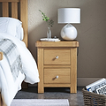 Portland-Oak-2-Drawer-Bedside-Table from Roseland Furniture