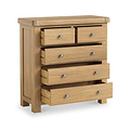 Portland Oak 2 Over 3 Drawer Chest from Roseland Furniture