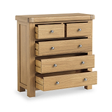 Portland Oak 2 Over 3 Drawer Chest from Roseland Furniture