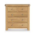 Portland Oak 2 Over 3 Drawer Chest from Roseland Furniture