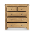 Portland Oak 2 Over 3 Drawer Chest from Roseland Furniture