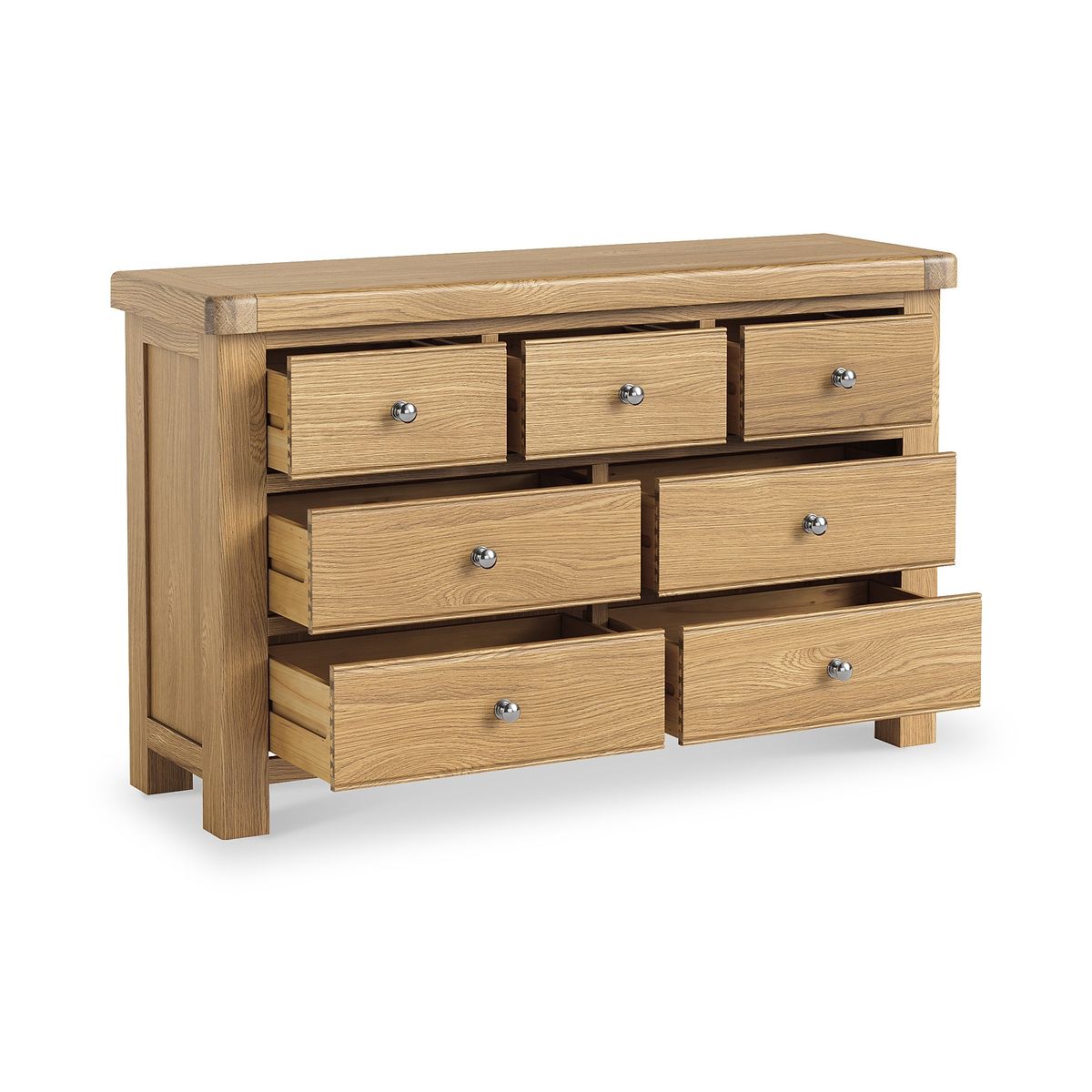 Portland Oak 3 Over 4 Drawer Chest from Roseland Furniture