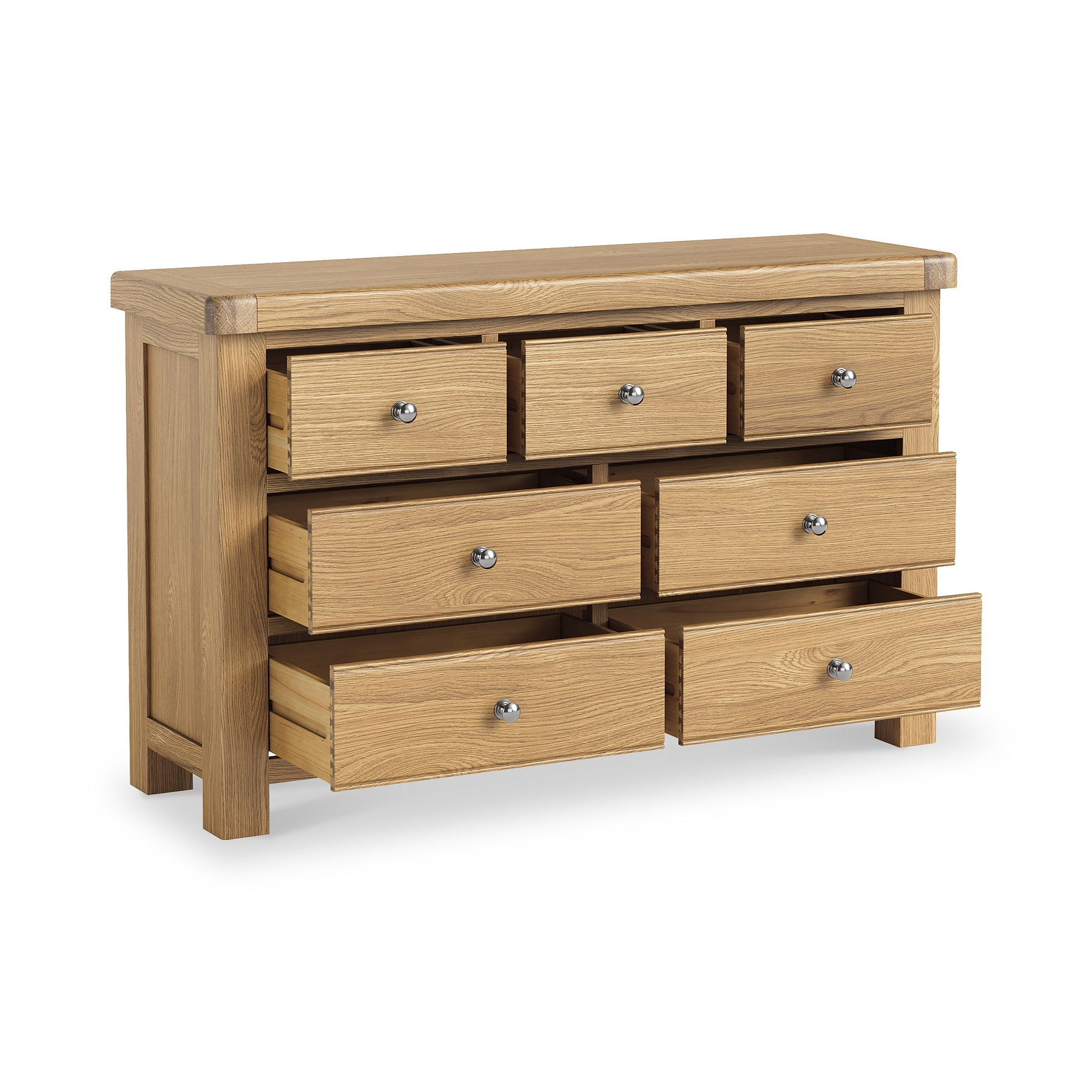 Portland Oak 3 Over 4 Drawer Chest from Roseland Furniture